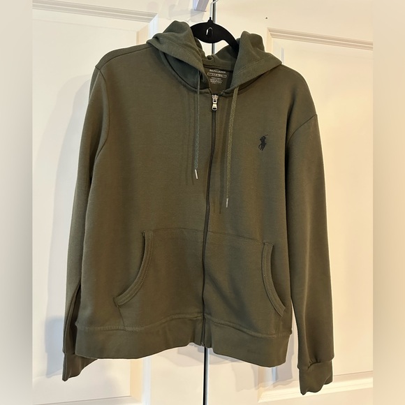 POLO RALPH LAUREN - Men's Zip-Up Hoodie in Olive - Picture 2 of 3